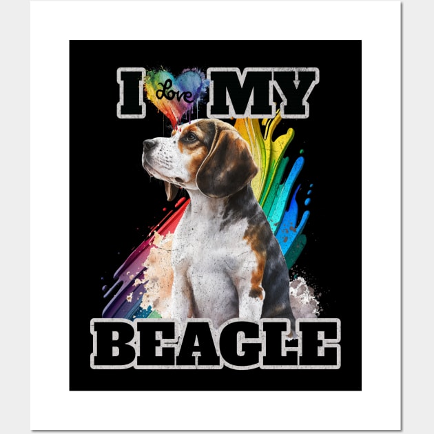 I Love My Beagle Wall Art by Norse Magic